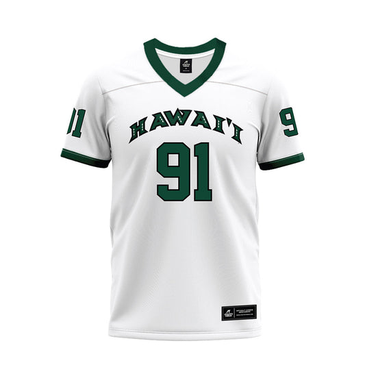 Hawaii - NCAA Football : Joshua Sagapolutele - White Football Jersey-0