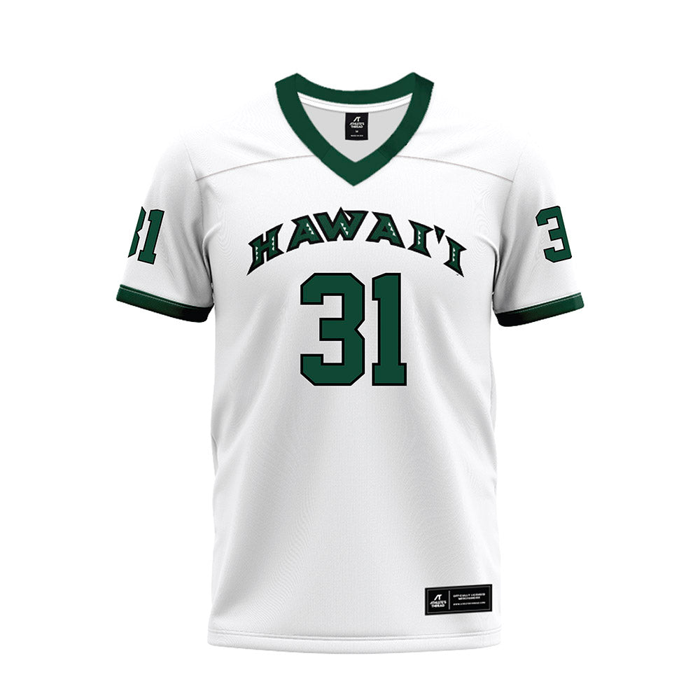 Hawaii - NCAA Football : Tryton Keli'ikipi - White Football Jersey-0