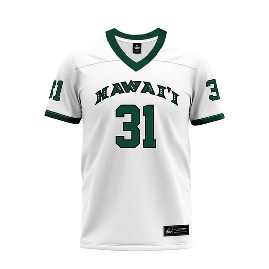 Hawaii - NCAA Football : Tryton Keli'ikipi - White Football Jersey-0