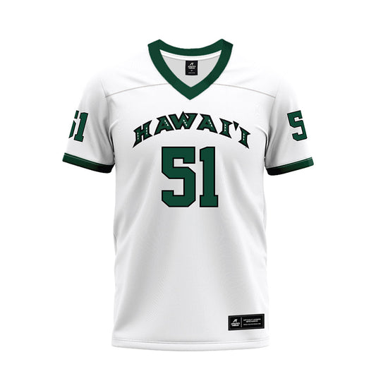 Hawaii - NCAA Football : LesterLaisene Lagafuaina - White Football Jersey-0