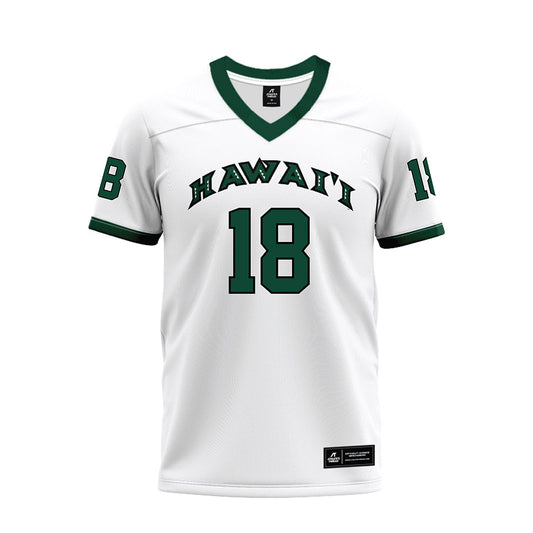 Hawaii - NCAA Football : Caleb Freeman - White Football Jersey-0