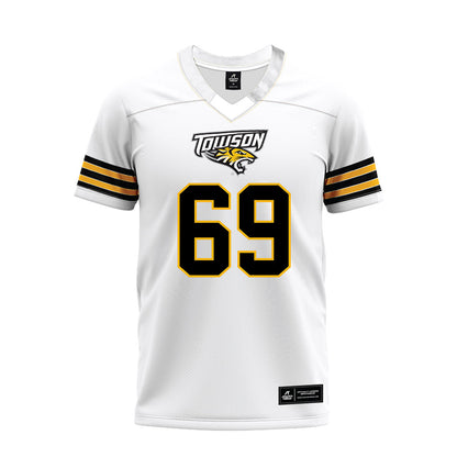 Towson - NCAA Football : Ian Markham-Miller - White Premium Football Jersey
