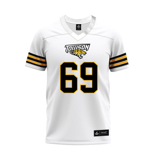 Towson - NCAA Football : Ian Markham-Miller - White Premium Football Jersey
