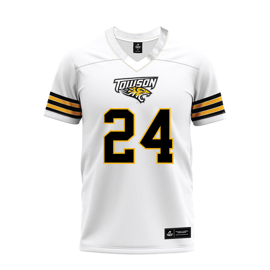 Towson - NCAA Football : Mike Swain - White Premium Football Jersey