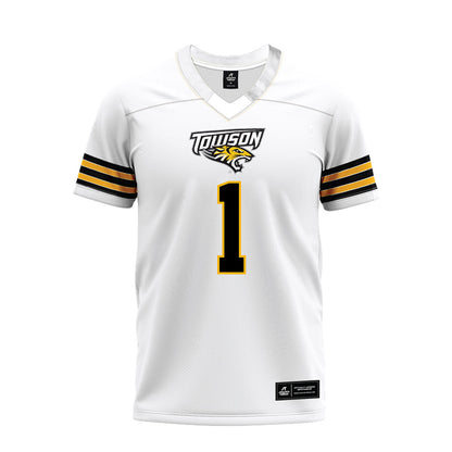 Towson - NCAA Football : Zay Perkins - White Premium Football Jersey-0
