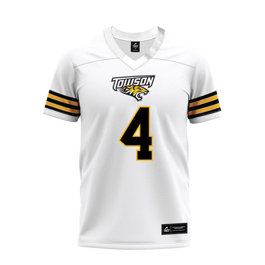 Towson - NCAA Football : Tyrell Greene Jr - White Premium Football Jersey