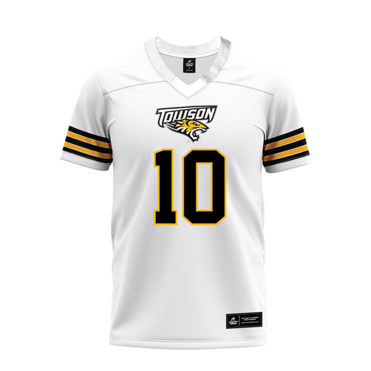 Towson - NCAA Football : John Gioia Jr - White Premium Football Jersey