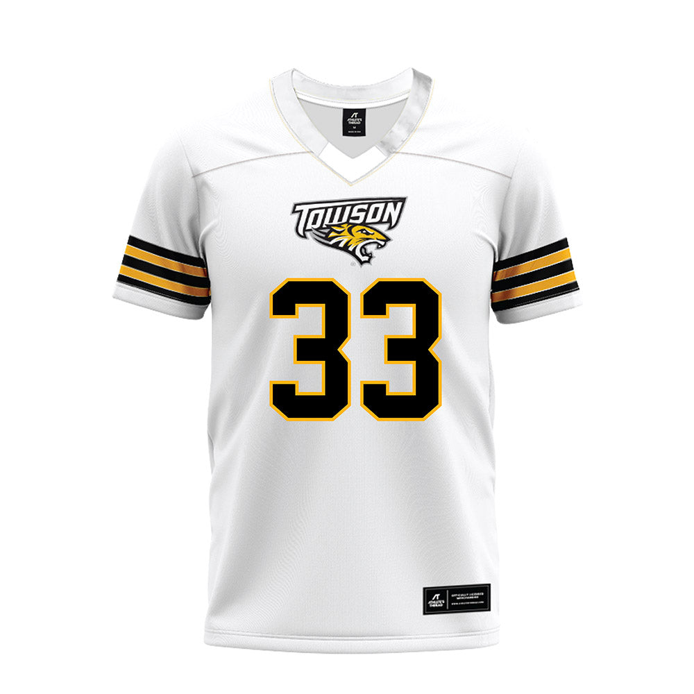 Towson - NCAA Football : Ashton Siwald - White Premium Football Jersey