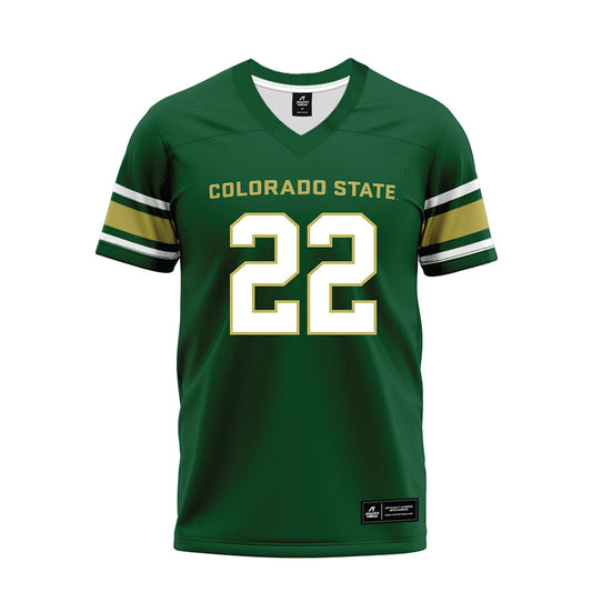 Colorado State - NCAA Football : Justin Lewis - Green Premium Football Jersey-0