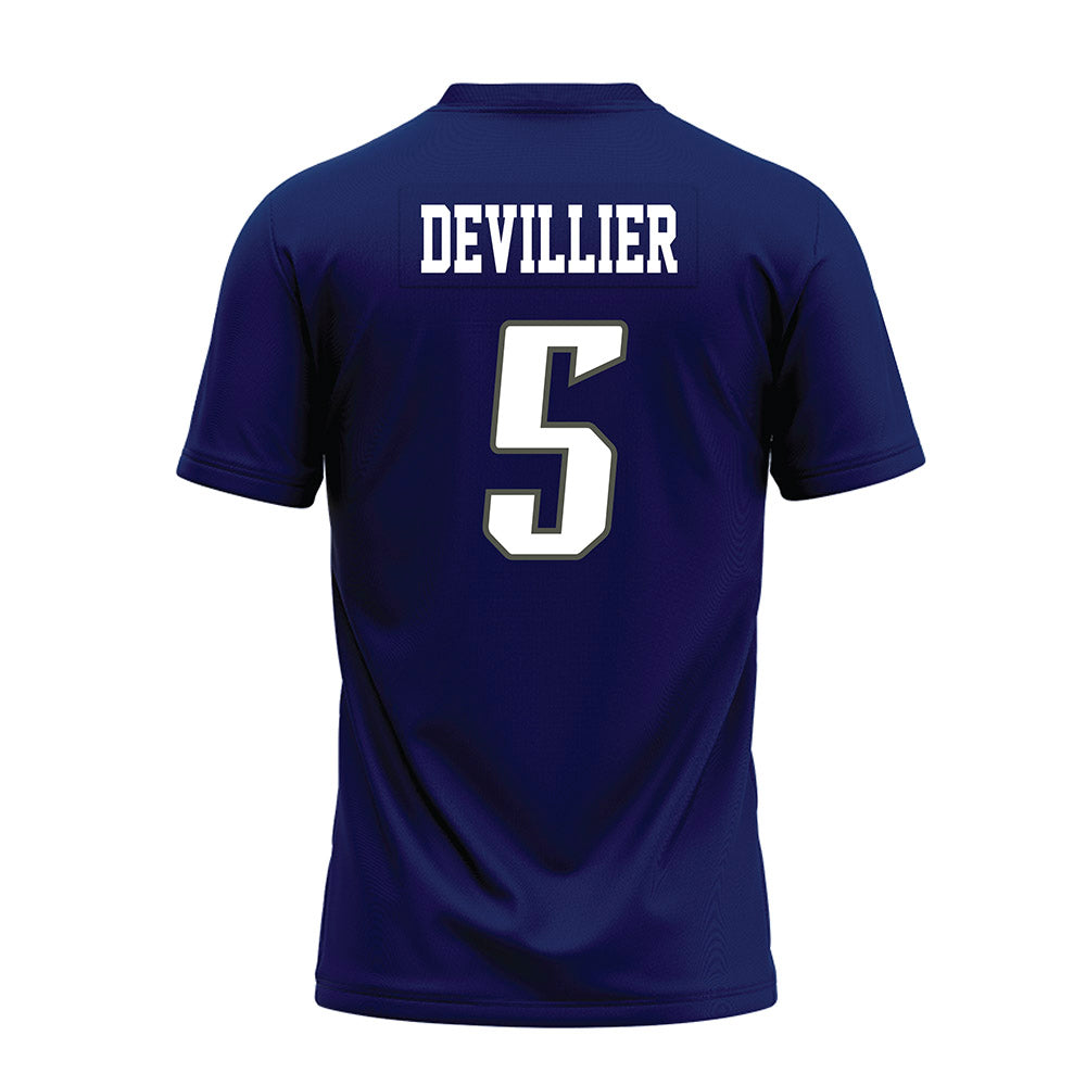 Rice - NCAA Football : Drew Devillier - Navy Blue Premium Football Jersey-1