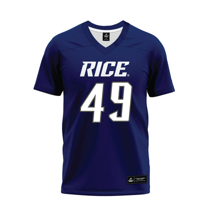 Rice - NCAA Football : Micah Barnett - Navy Blue Premium Football Jersey-0