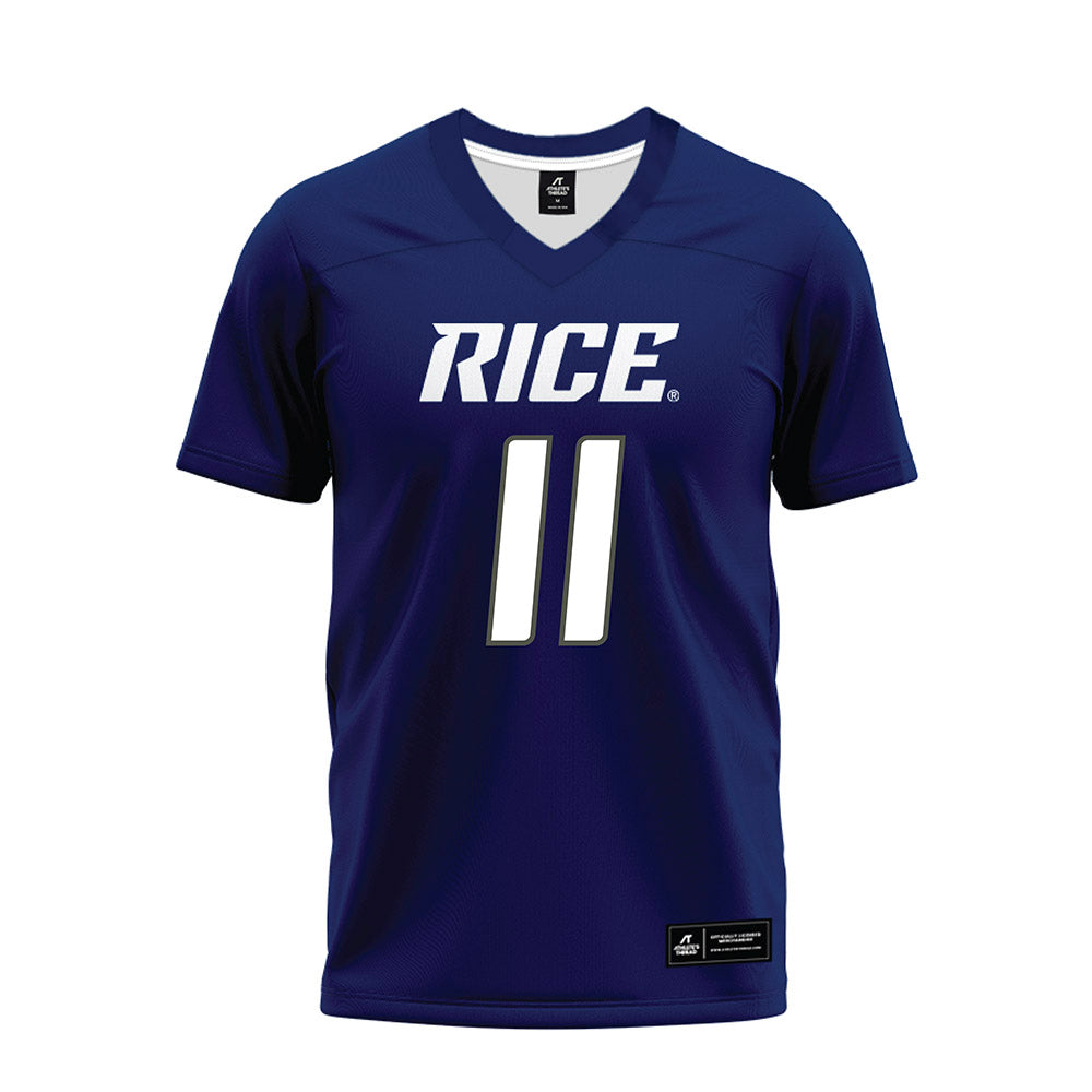 Rice - NCAA Football : Tyson Thompson - Navy Blue Premium Football Jersey