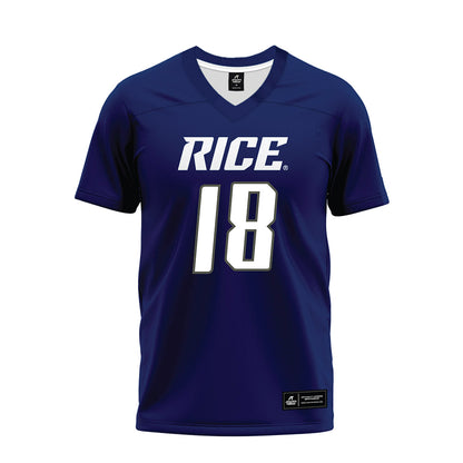 Rice - NCAA Football : Conor Hunt - Navy Blue Premium Football Jersey