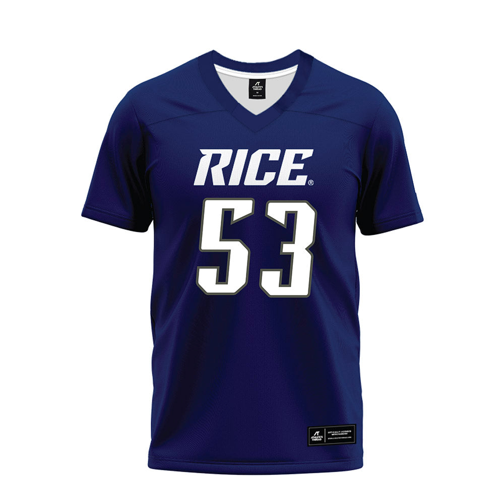 Rice - NCAA Football : Luke Miller - Navy Blue Premium Football Jersey-0