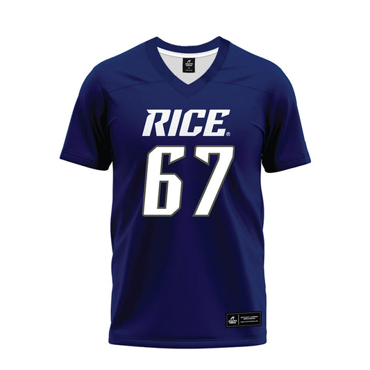Rice - NCAA Football : Luke Needham - Navy Blue Premium Football Jersey-0
