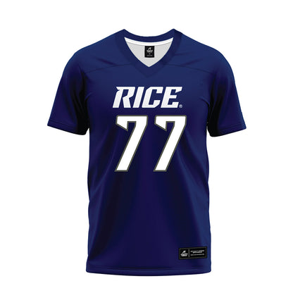 Rice - NCAA Football : Ian Bothwell - Navy Blue Premium Football Jersey-0