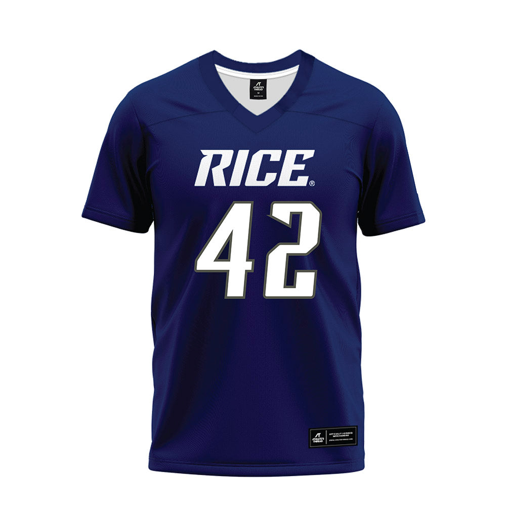 Rice - NCAA Football : Trey Phillippi - Navy Blue Premium Football Jersey