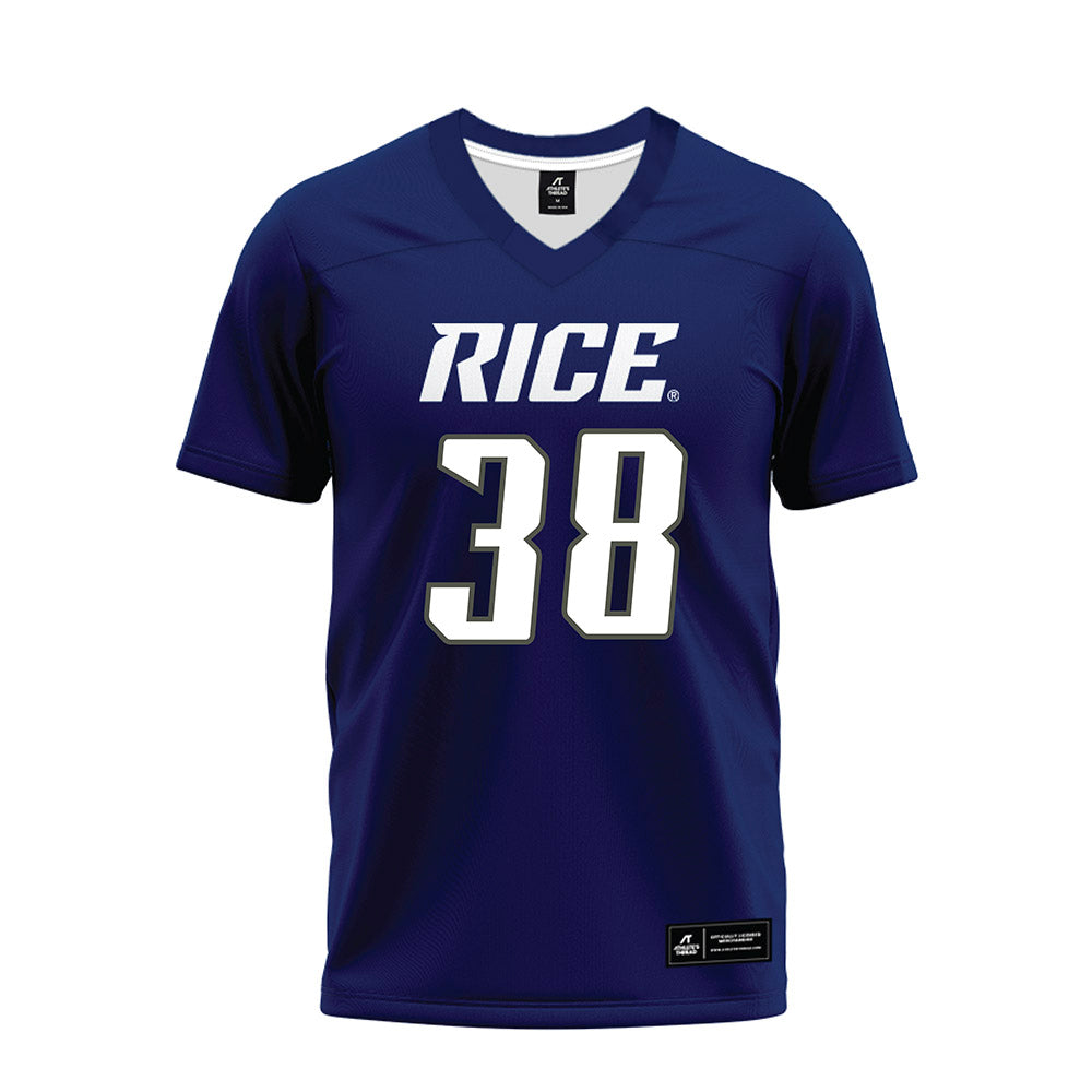 Rice - NCAA Football : Shepherd Bowling - Navy Blue Premium Football Jersey-0
