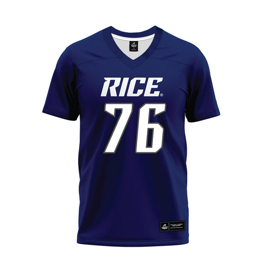 Rice - NCAA Football : John Long - Navy Blue Premium Football Jersey