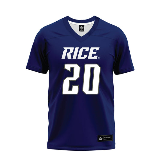 Rice - NCAA Football : Bailey Fletcher - Navy Blue Premium Football Jersey