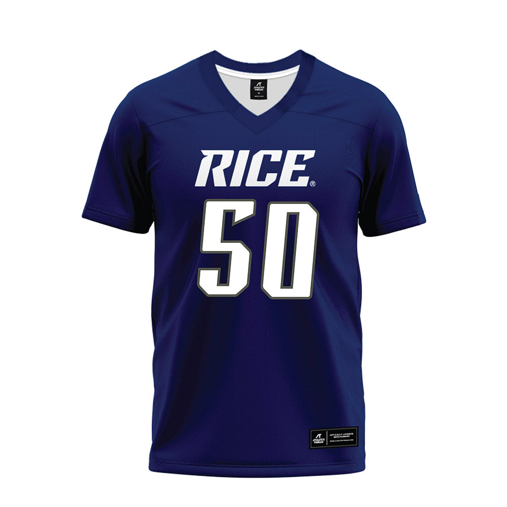 Rice - NCAA Football : Patrick Valent - Navy Blue Premium Football Jersey