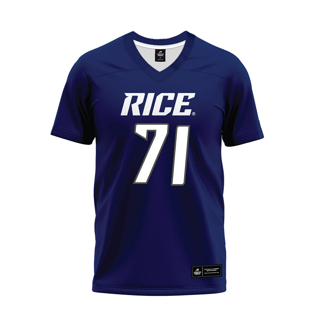 Rice - NCAA Football : Clay Servin - Navy Blue Premium Football Jersey