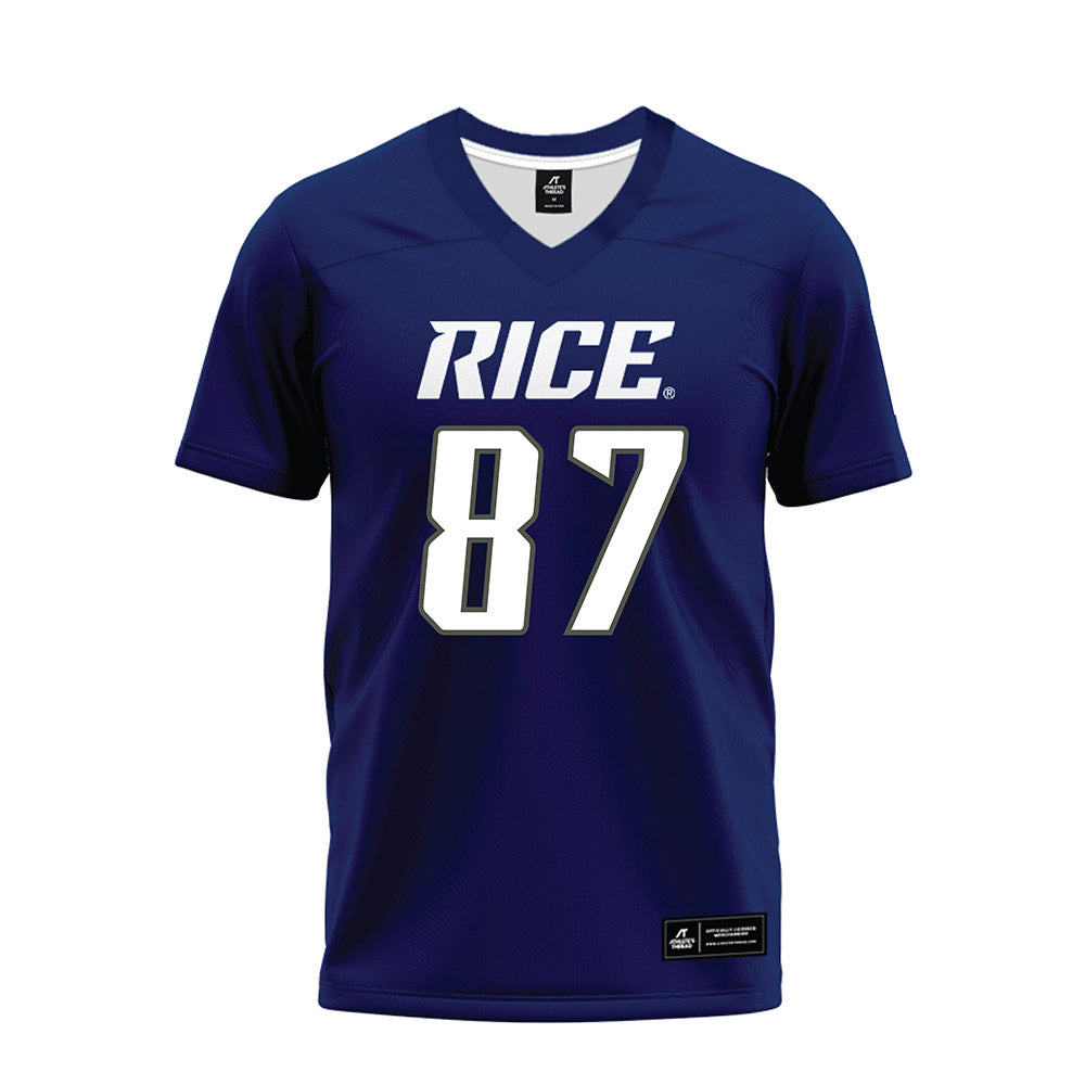 Rice - NCAA Football : Jack Bradley - Navy Blue Premium Football Jersey