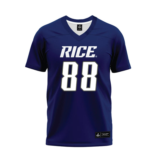 Rice - NCAA Football : Jaggar Hebeisen - Navy Blue Premium Football Jersey