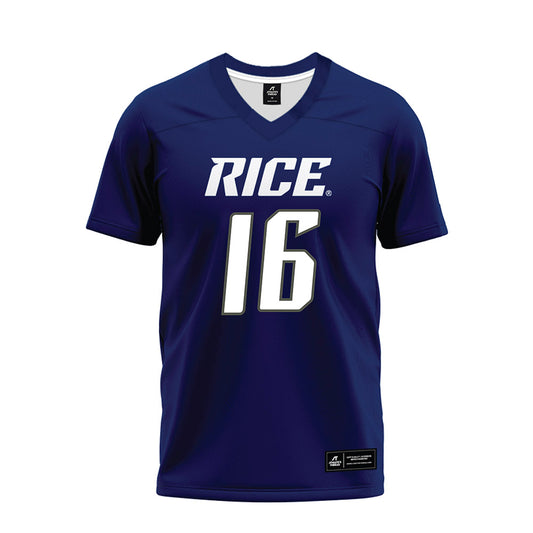 Rice - NCAA Football : Chibuikem Nwajuaku - Navy Blue Premium Football Jersey
