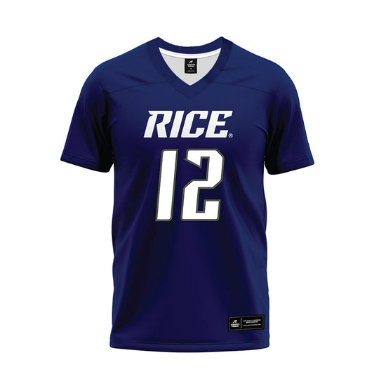 Rice - NCAA Football : AJ Padgett - Navy Blue Premium Football Jersey