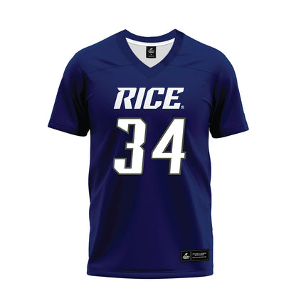 Rice - NCAA Football : Kaleb Blanton - Navy Blue Premium Football Jersey-0