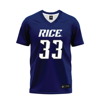 Rice - NCAA Football : Myron Morrison - Navy Blue Premium Football Jersey