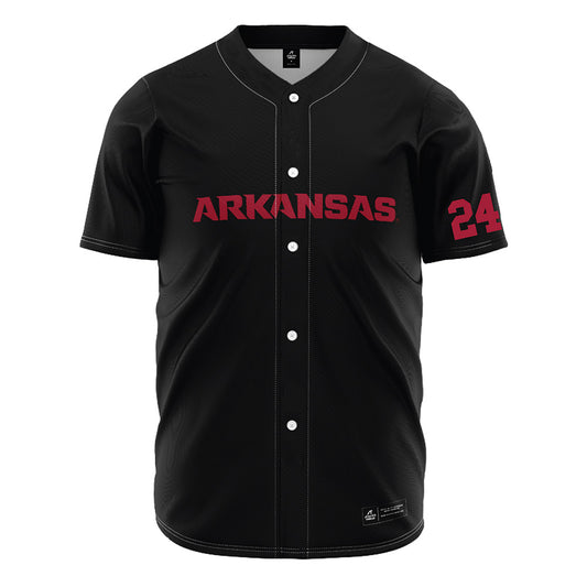 Arkansas - NCAA Baseball : Landon Schaefer - Black Jersey-0