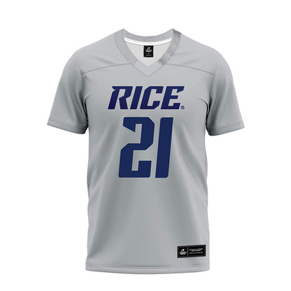 Rice - NCAA Football : Jamarion Clark - Mid Grey Premium Football Jersey-0