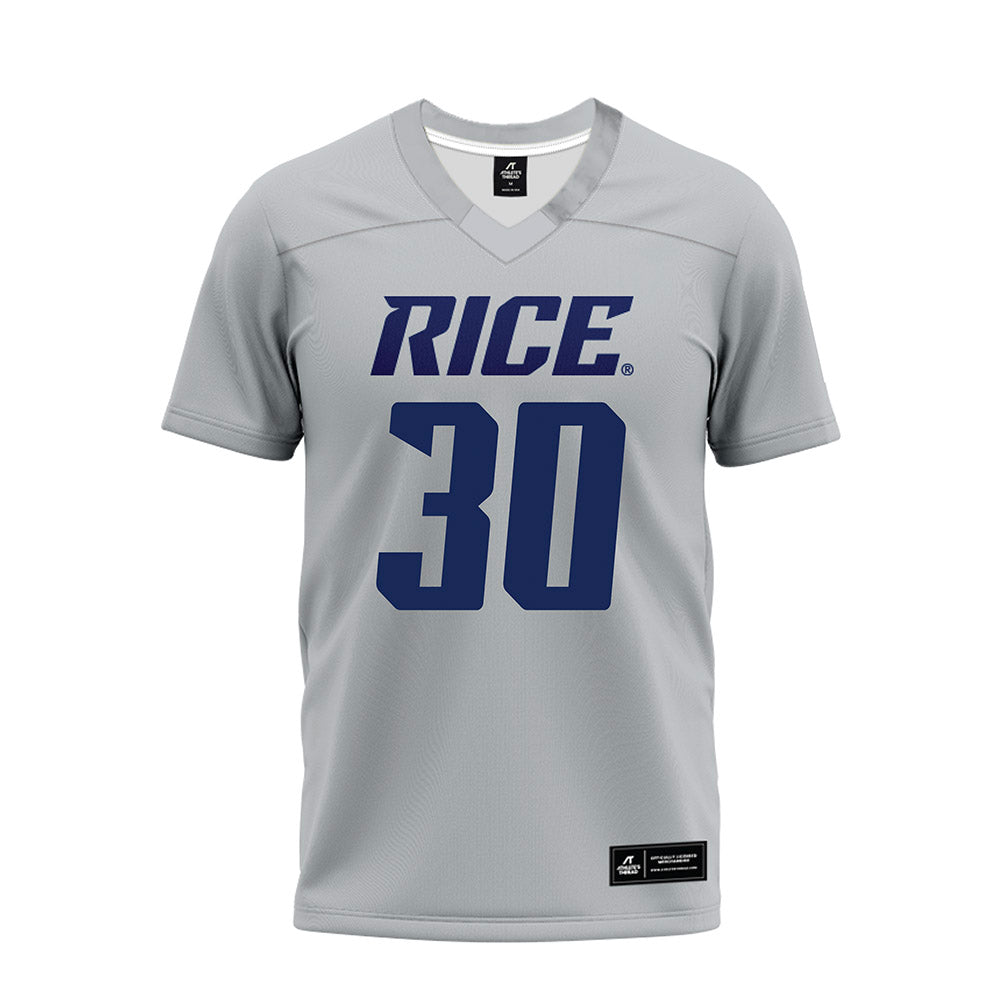 Rice - NCAA Football : Micah Barnett - Mid Grey Premium Football Jersey