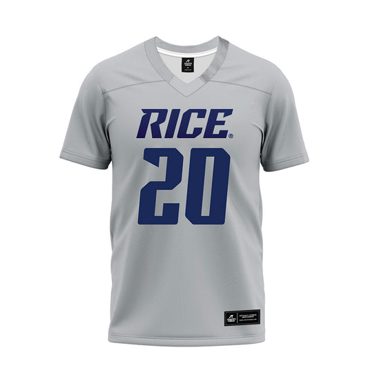 Rice - NCAA Football : Bailey Fletcher - Mid Grey Premium Football Jersey