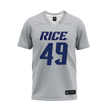 Rice - NCAA Football : Micah Barnett - Mid Grey Premium Football Jersey-0