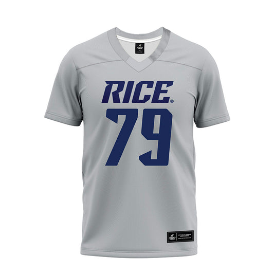 Rice - NCAA Football : Weston Kropp - Mid Grey Premium Football Jersey