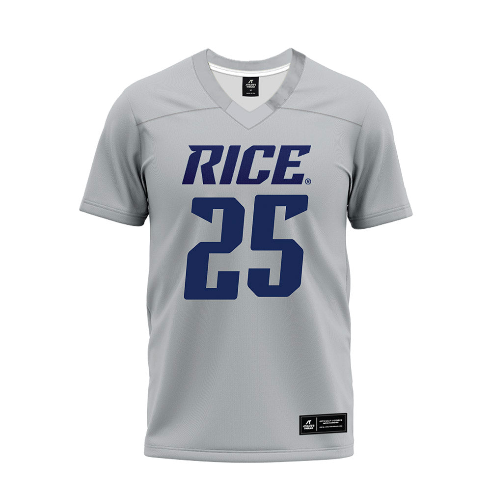 Rice - NCAA Football : Rhys Phillips - Mid Grey Premium Football Jersey-0