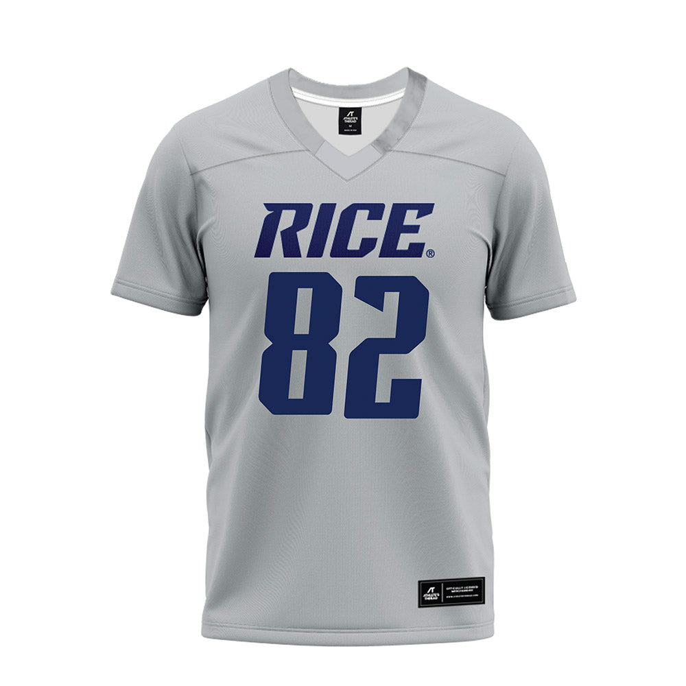 Rice - NCAA Football : Alexander Scherle - Mid Grey Premium Football Jersey-0