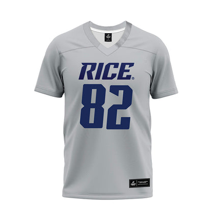 Rice - NCAA Football : Alexander Scherle - Mid Grey Premium Football Jersey-0