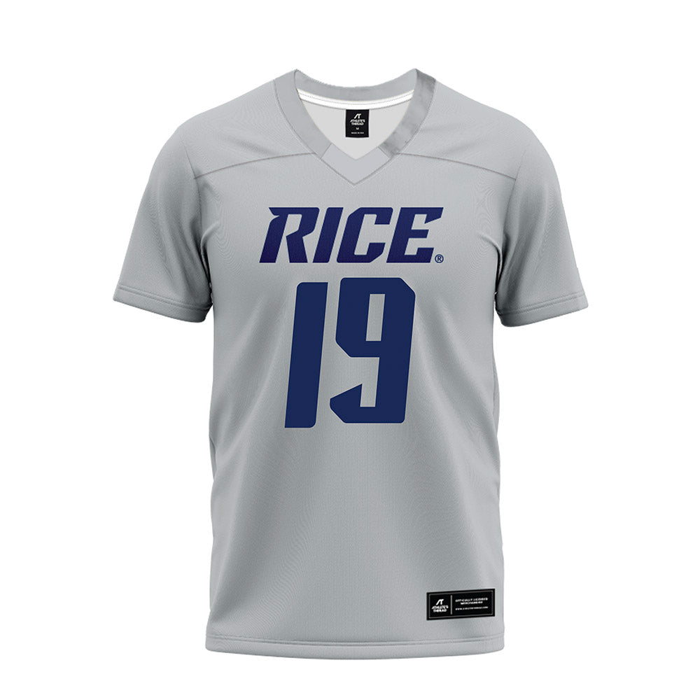 Rice - NCAA Football : Ichmael Joseph - Mid Grey Premium Football Jersey