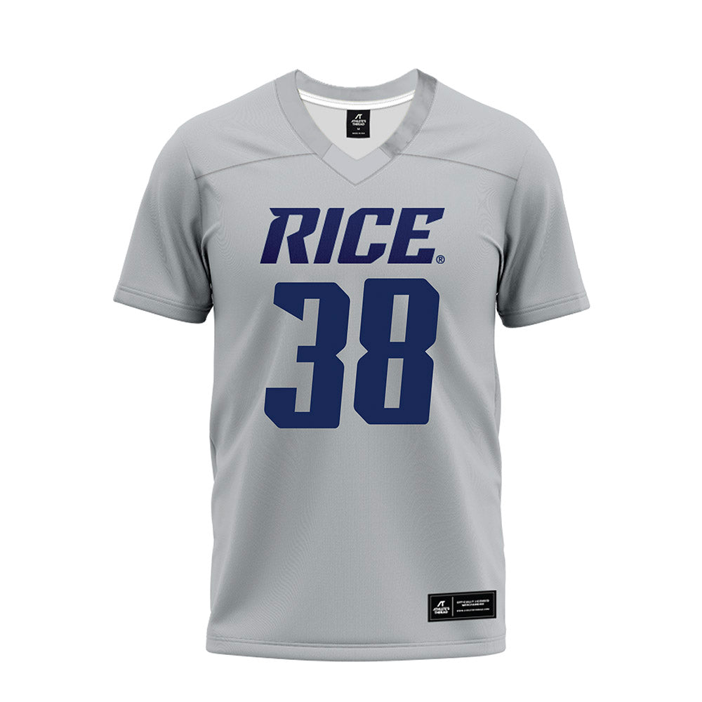 Rice - NCAA Football : Shepherd Bowling - Mid Grey Premium Football Jersey-0