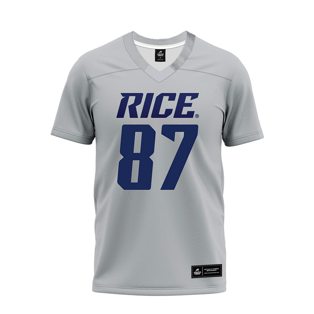 Rice - NCAA Football : Jack Bradley - Mid Grey Premium Football Jersey