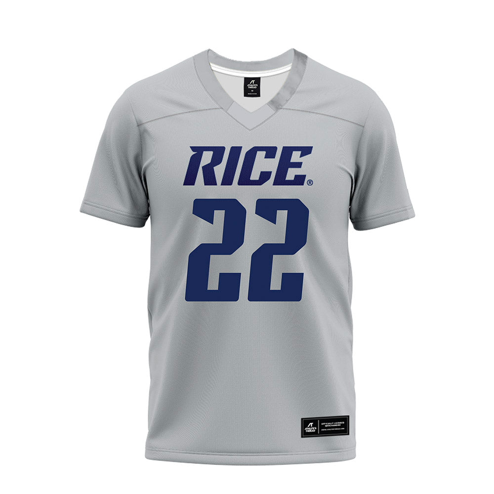 Rice - NCAA Football : Ryan Guillo - Mid Grey Premium Football Jersey