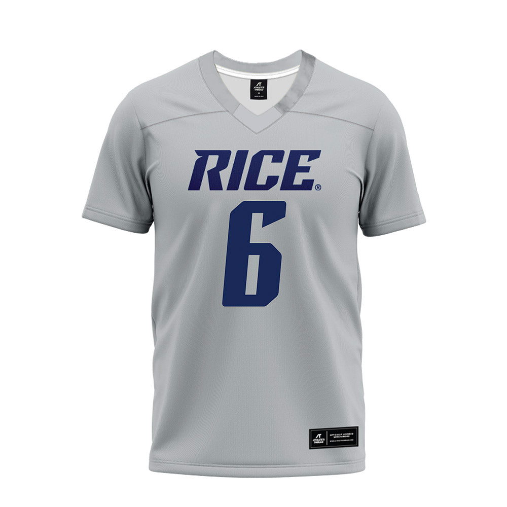 Rice - NCAA Football : Jo Chavez - Mid Grey Premium Football Jersey-0