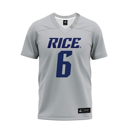 Rice - NCAA Football : Jo Chavez - Mid Grey Premium Football Jersey-0