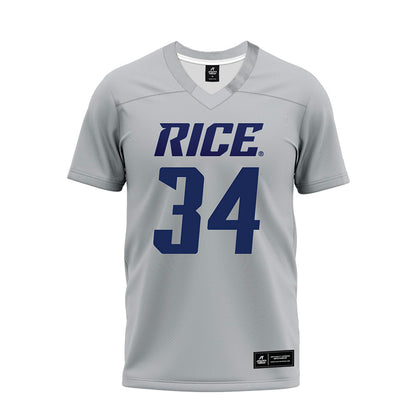 Rice - NCAA Football : Kaleb Blanton - Mid Grey Premium Football Jersey-0