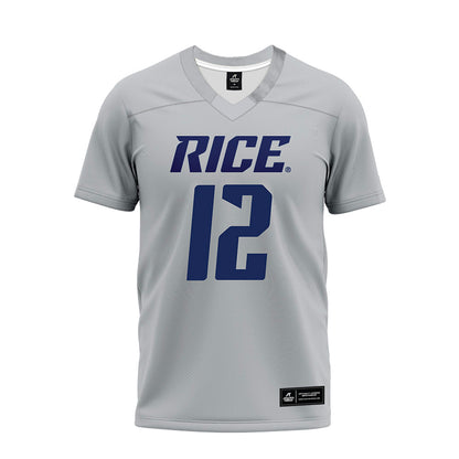 Rice - NCAA Football : Joshua Williams - Mid Grey Premium Football Jersey