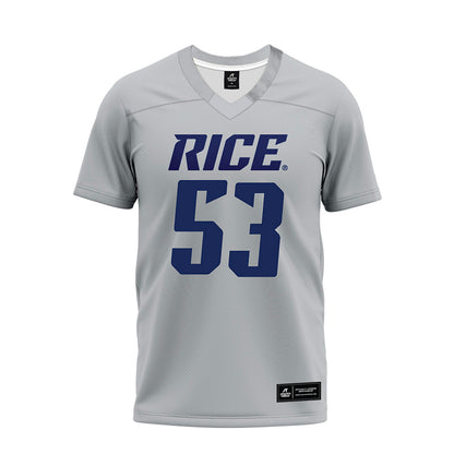 Rice - NCAA Football : Luke Miller - Mid Grey Premium Football Jersey-0
